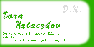 dora malaczkov business card